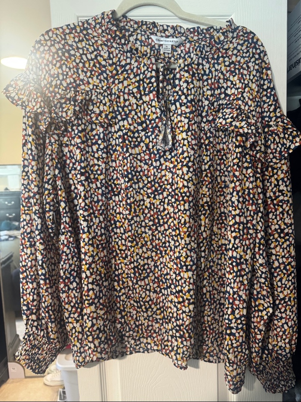 Counterparts Multicolor Spotted Ruffle Blouse